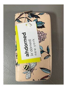 ahdorned Women's RFID Wallet - Multicolor Faux Leather with Butterfly Floral Des